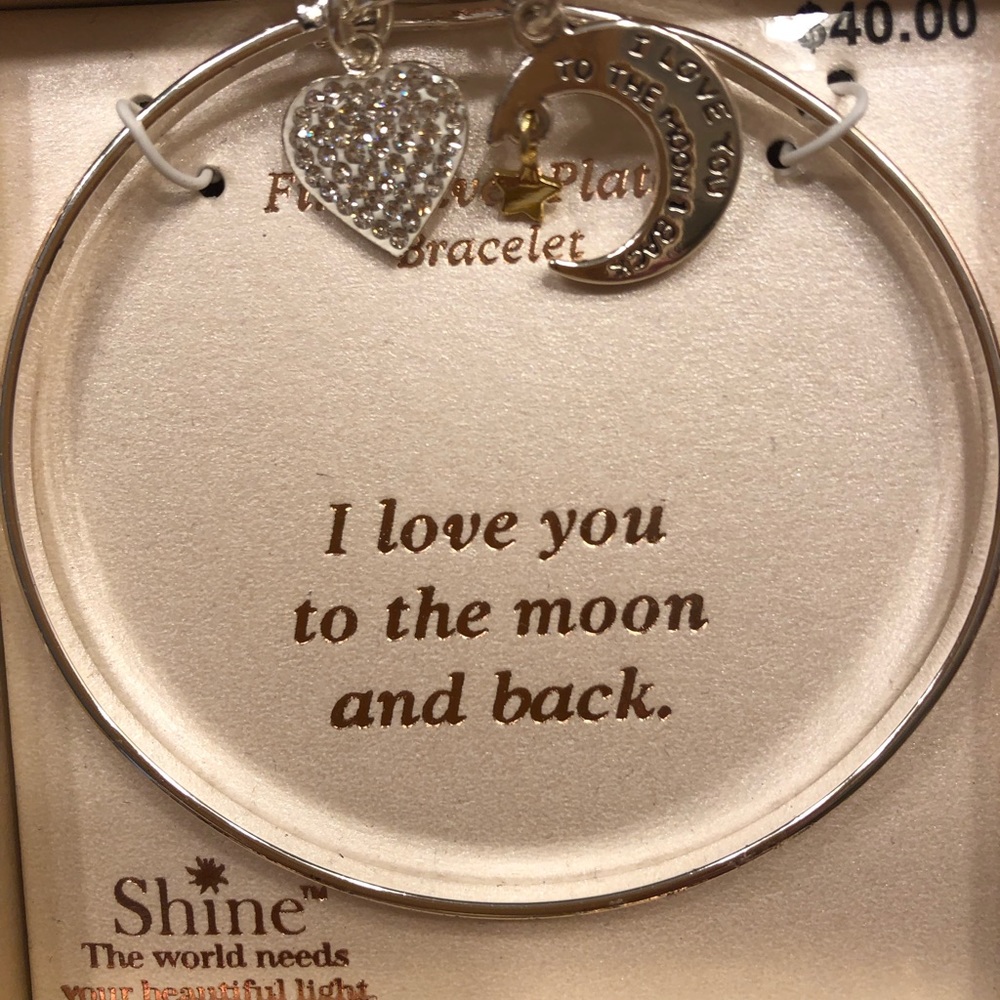 Shine Brand. Fine silver plate Bracelet. I love You to the Moon and Back. In box